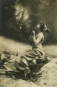 France Elegant Woman in Studio décor Fashion Old Photo Reutlinger 1900 #3