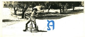 Israel Amiram the little Israelian boy Old cut and mounted photo Maziere 1969 #2