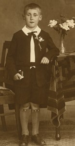 France Young Boy posing in Sunday outfit Old Photo 1930