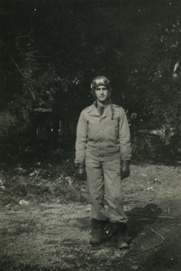 France Aviator in Flight suit Old amateur Photo 1955