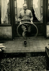 France Man playing jumping in hoop Old amateur Photo 1950