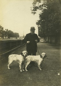 France Paris M. Lasseran and his dogs in a park Old amateur Photo 1908 #1