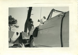 France Camping tourism tent Automobile close-up Old Photo 1960