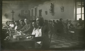 France meal time at the Soup kitchen? Asylum? Old Photo  1930