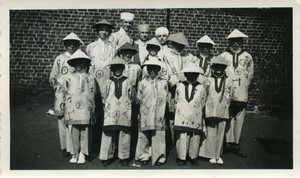 France North group dressed up in Far East Asian costumes Old Photo 1935