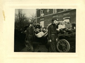 France military Funeral procession Old Photo 1945