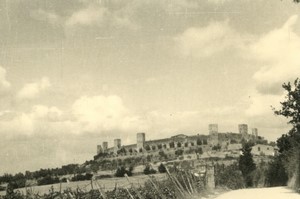 Italy Monteriggioni Towers Panorama Old Amateur Photo snapshot 1962