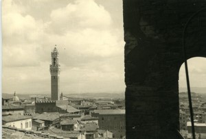 Italie Sienne panorama Torre del Mangia ancienne Photo Snapshot amateur 1962