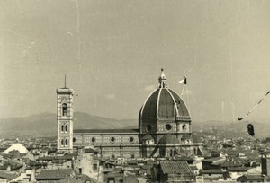 Italie Florence Cathedrale vue du Palazzo Vecchio ancienne Photo Snapshot amateur 1962