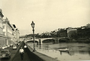 Italie Florence Pont Ponte Santa Trinita ancienne Photo Snapshot amateur 1962