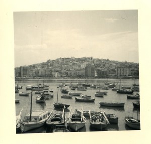 Greece Piraeus  harbour boats Old Amateur Photo snapshot 1962