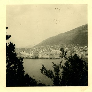 Croatie Dubrovnik vue de l'Ile de Lokrum ancienne Photo Snapshot amateur 1962