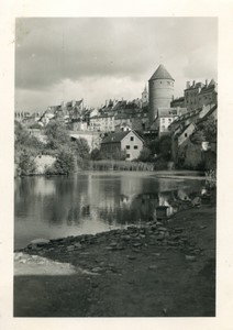 France Semur en Auxois Medieval keep tower Old Amateur Photo snapshot 1957 #1