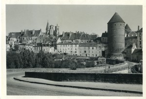 France Semur en Auxois Medieval keep tower Old Amateur Photo snapshot 1957 #2