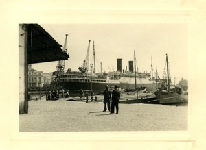 France/Algeria Bône Harbour Troops Transport Athos II Old Photo snapshot 1956