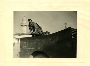 France/Algerie Sidi Mesrich armée 35e RI vehicule militaire ancienne Photo Snapshot 1956