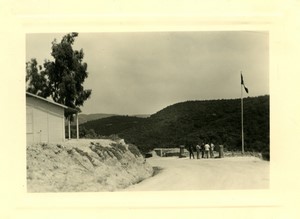 France/Algeria Sidi Kamber army camp flag Old Photo snapshot 1956