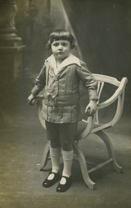 France Young Boy Louis Rickarte Old Real Photo Postcard RPPC 1920