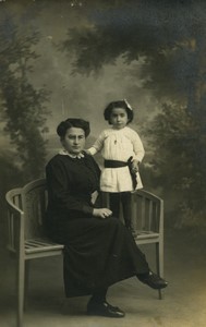 France Mother Child Marie & Suzanne Trembart Old Real Photo Postcard RPPC 1920#1