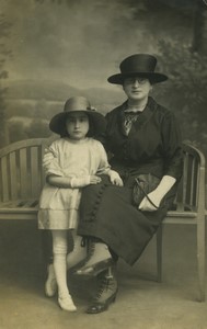 France Mother Child Marie & Suzanne Trembart Old Real Photo Postcard RPPC 1920#2