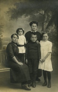 France Mothers & children Trembart Watteau family Real Photo Postcard RPPC 1920