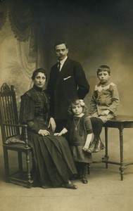 France Family portrait Parents & Children Old Real Photo Postcard RPPC 1920 #1