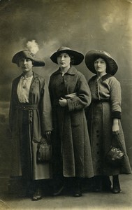France Three Lady Friends Marie Durot Berthe Tison Real Photo Postcard RPPC 1920