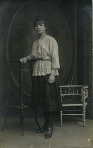 France Woman Posing Old Real Photo Postcard RPPC 1920 #1