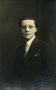 Belgium Menin Baraques Young Man Portrait Old Real Photo Postcard RPPC 1920