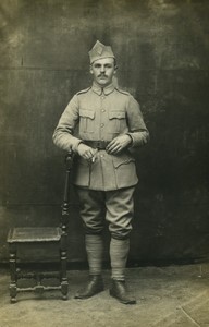 France Military Man in Uniform posing Old Real Photo Postcard RPPC 1920