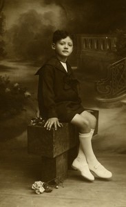 France Lille Boy Posing Louis Richart Old Paccou Real Photo Postcard RPPC 1920#2
