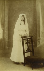 France Canteleu Girl Communion D.Lefort Old Remy Real Photo Postcard RPPC 1924#1