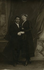 France Couple posing Fashion Old Real Photo Postcard RPPC 1920 #1
