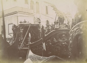 Italy Venice traditional Funeral Barge coffin Old Photo Amateur 1900