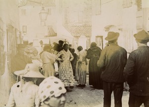 Italy Venice busy street Traditional fashion Old Photo Amateur 1900