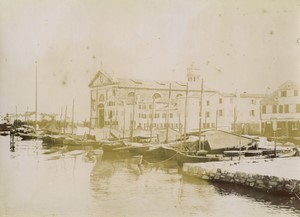 Italy Venice Church of San Trovaso Fishing boats Canal Old Photo Amateur 1900