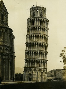 Italy Pisa the Leaning Tower in danger Old Photo 1930 #1