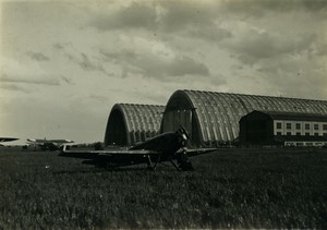 France Aviation Airplanes near huge dirigible Hangars Old Photo 1930