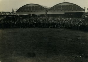 France Aviation Crowd at an airfield Airshow? Old Photo 1920's #1