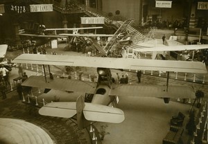 France Paris Airshow Aviation stand Schreck Biplane Old Photo Rol 1928