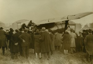 Le Bourget aviators Costes & Rignot return Breguet Aviation Old Photo Rol 1926