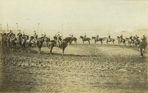 United Kingdom military 16th Lancers at drill Old FGOS Photo 1890