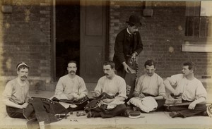 United Kingdom military Coldstream Guards preparing Uniforms De Jongh Photo 1890