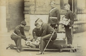 United Kingdom military Army Medical Staff Corps Stretcher Old FGOS Photo 1890