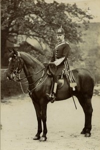 United Kingdom military Royal Engineer on horse back Old FGOS Photo 1890