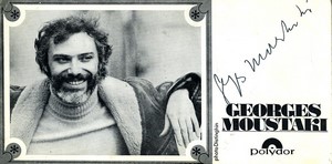 France singer Georges Moustaki Autograph on old printed photo 1970