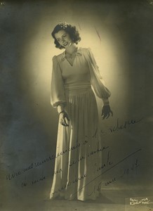 France singer Simonne Paule Autograph Old Photo Paul Koruna 1947