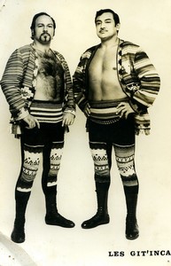 France Wrestlers les Git'inca Wrestling Old Photo 1960