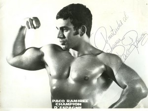 France Catcheur Paco Ramirez Champion d'Espagne dedicace autographe Wrestling Ancienne Photo 1960