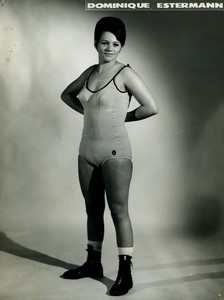 France woman wrestler Dominique Estermann Wrestling Old Photo 1960's